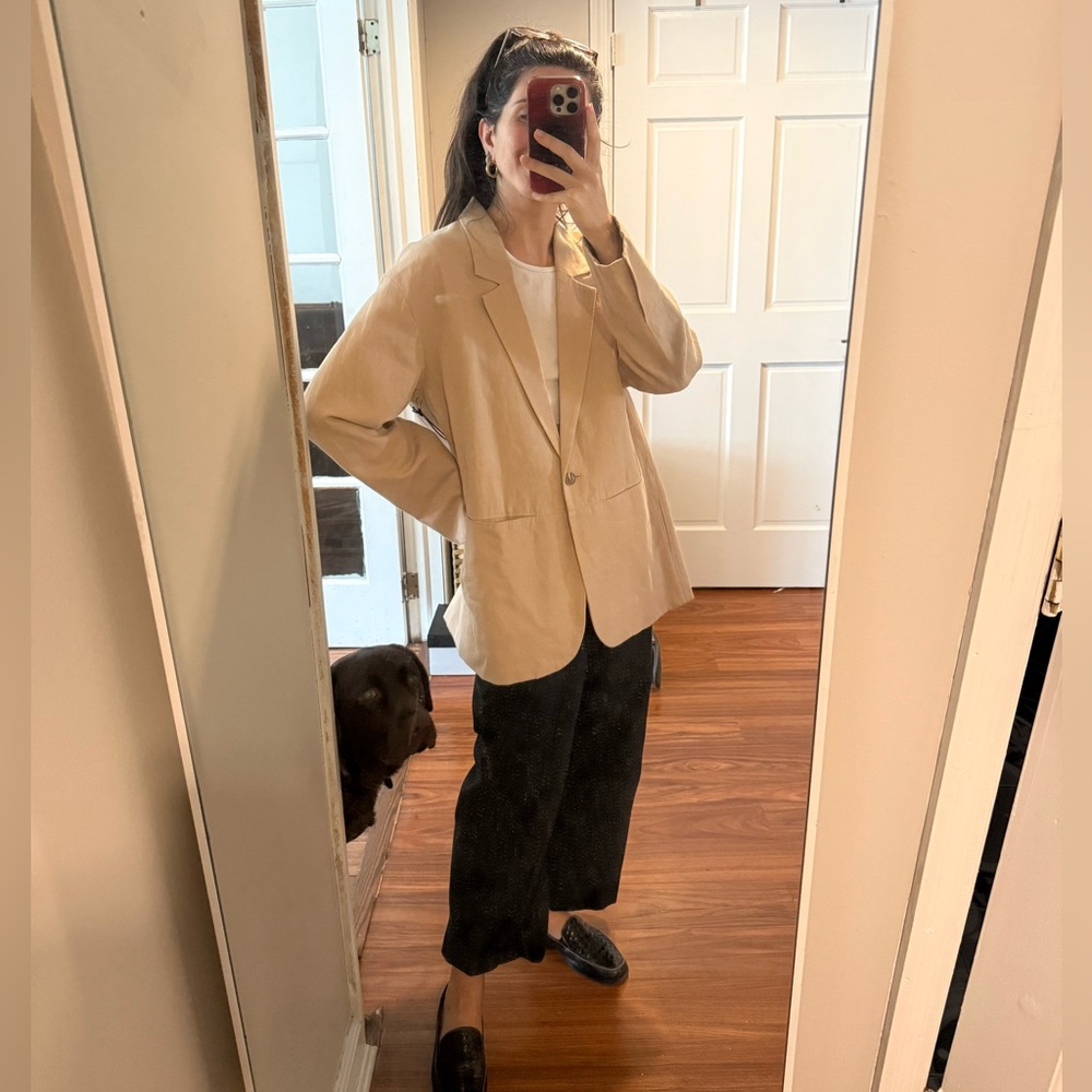 Apiece Apart Linen Oversized Blazer in Desert Size S, relaxed fit